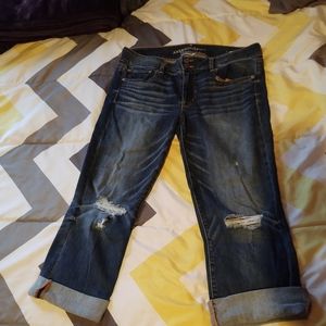 American Eagle Destroyed Crop Jeans